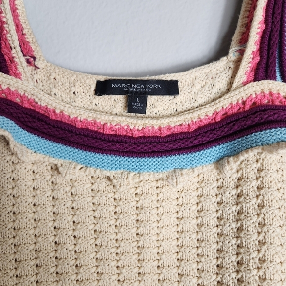 Marc New York Womens Boho Cropped Crochet Tank Top-Size L - Picture 3 of 7